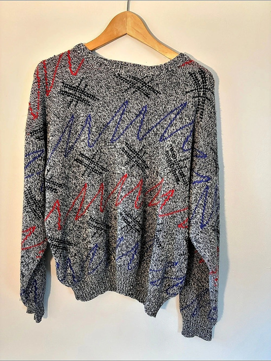 Michael Gerald Other - Michael Gerald Abstract Knit Sweater Gray & Black